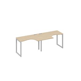 Рабочая станция столы Классика опоры QUATTRO (2х120) A4 А4 Б4 031-2 БП дуб скандинавский / металлокаркас серый - Фото предпросмотра
