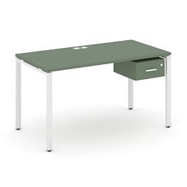 Concept Стол рабочий с подвесной тумбой с одним ящ. CN.SP-111 W Кобо/Металл Белый 1380*720*750 - Фото предпросмотра