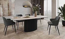 Стол Nolan 160, керамика матовая, белая / опора овал - Фото предпросмотра