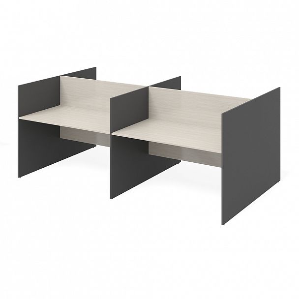 Станция рабочая офисная "Тандем" ПК-ТН-СР278Х160ВМ4/Д-В2-909 дуб альпийский/антрацит - Вид 1