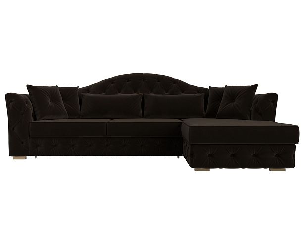 Диван угловой Артис правый угол Микровельвет коричневый - Вид 2