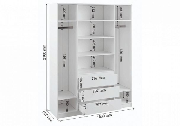 Шкаф платяной Мадера - Вид 3