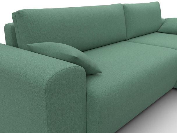 Диван угловой Лига-099 угол универсальный Рогожка зеленый - Вид 4