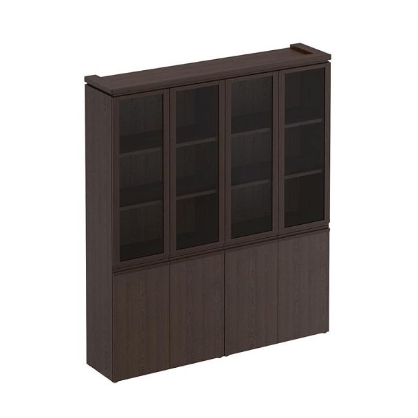 Шкаф для документов со стеклянными дверьми Mark-II МК 360 дуб валенсия - Вид 1