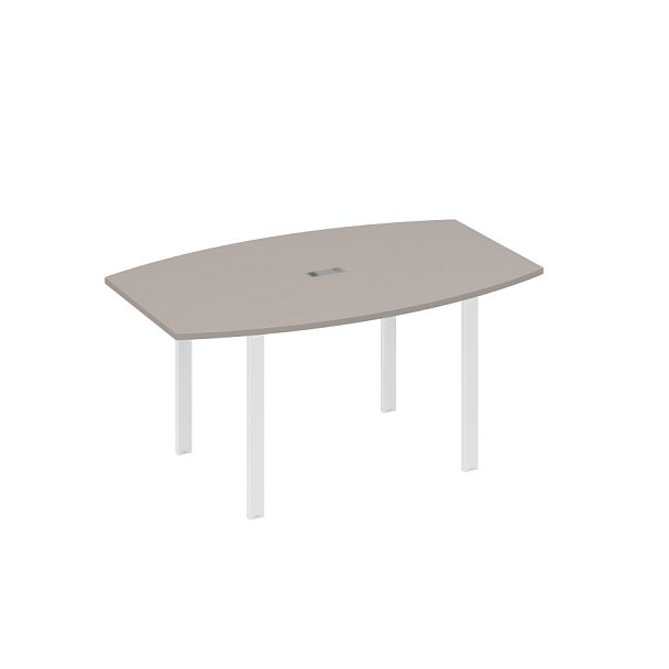 Стол 160 фигурный на металлокаркасе UNO для переговоров A4 А4 Б1 111 БП мокко премиум / металлокаркас белый - Вид 1