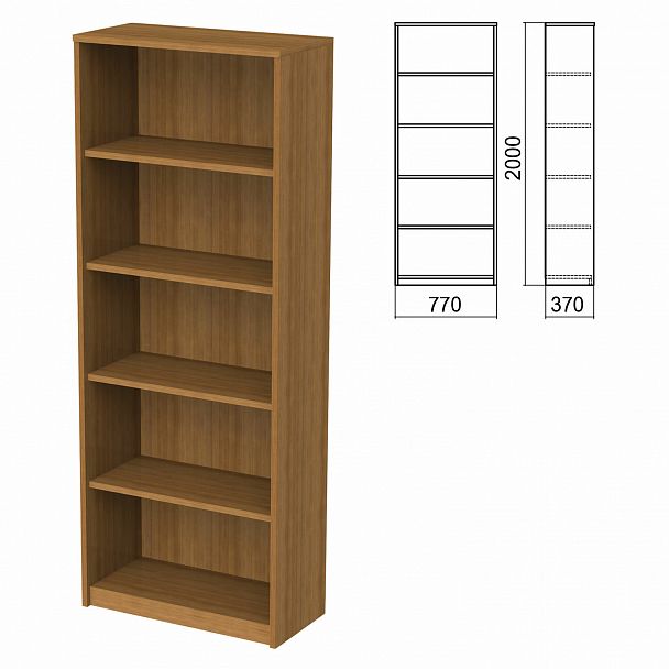 Шкаф (стеллаж) "Арго", 770х370х2000 мм, 4 полки, орех - Вид 2