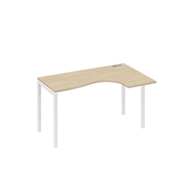 Стол эргономичный правый "Классика" на металлокаркасе DUE A4 А4 Б2 034 БП дуб скандинавский / металлокаркас белый - Вид 1