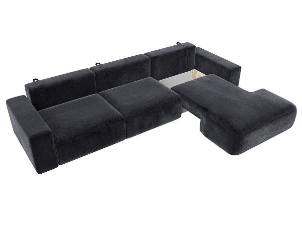 Диван угловой Лига-036 НПБ Классик Лонг правый угол Велюр серый - Вид 7