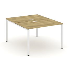 Concept Рабочая станция на 2 места CN.DRS-002 Дуб Винченцо/Металл Белый 1180*1480*750 - Фото предпросмотра