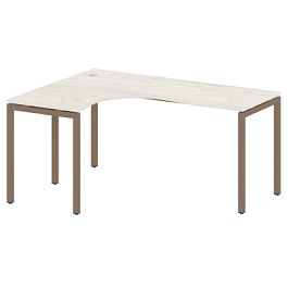 Metal System Quattro Стол криволинейный левый на П-образном м/к 40БП.СА-4 (L) Дуб наварра/Мокко металл 1600*1200*750 - Фото предпросмотра