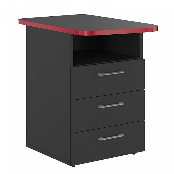 Тумба "Skilll" SKLC-3D.1 антрацит/красный - Вид 1