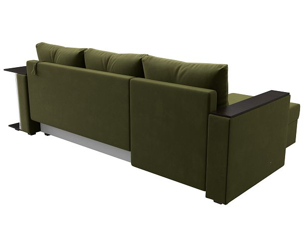 Угловой диван Атланта Лайт левый (полностью микровельвет зеленый) - Вид 5