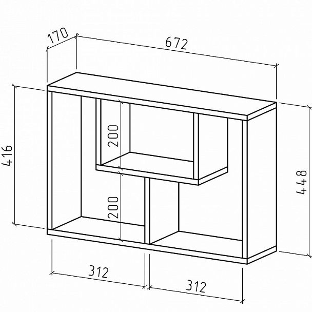 Полка навесная Лайт-23 - Вид 2