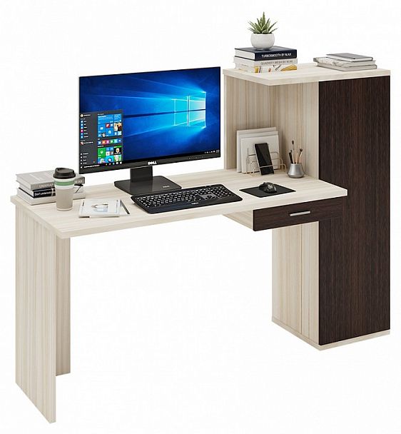 Стол письменный Домино Lite СКЛ-ПРЯМ130+ШК Венге/Карамель - Вид 2