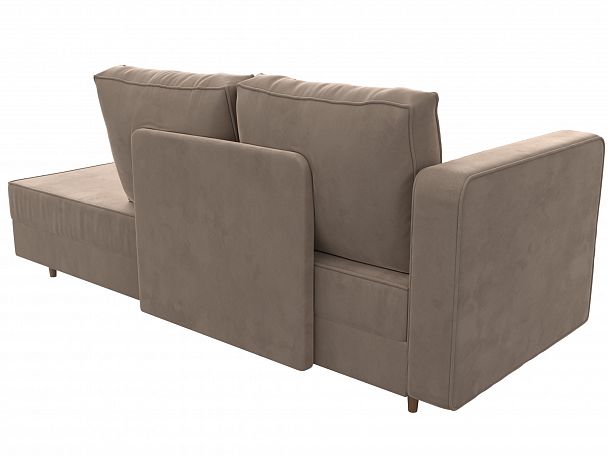 Кушетка Прайм левый (полностью велюр бежевый) - Вид 7