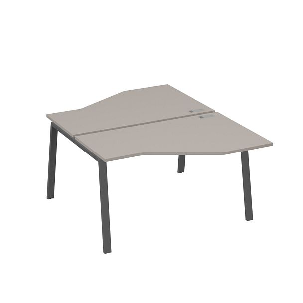 Рабочая станция (2х140) каркас TRE со столами Техно A4 А4 Б3 187  БП мокко премиум / металлокаркас антрацит - Вид 1