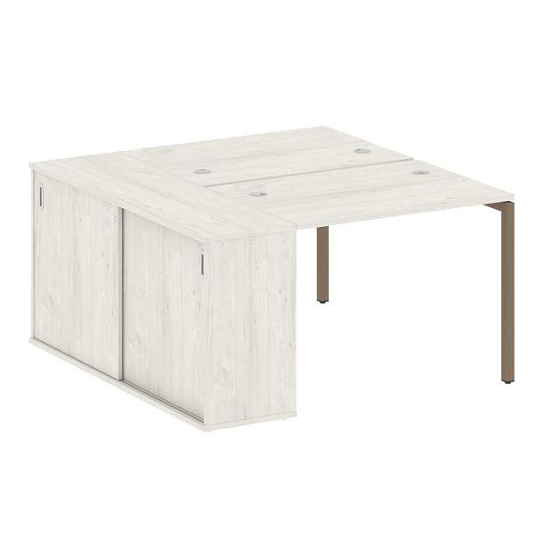 Metal System Quattro Р. ст. с шкафом-купе на П-образном м/к 40БП.РС-СШК-1.1 Т Дуб наварра/Мокко металл 1410*1475*750 - Вид 1