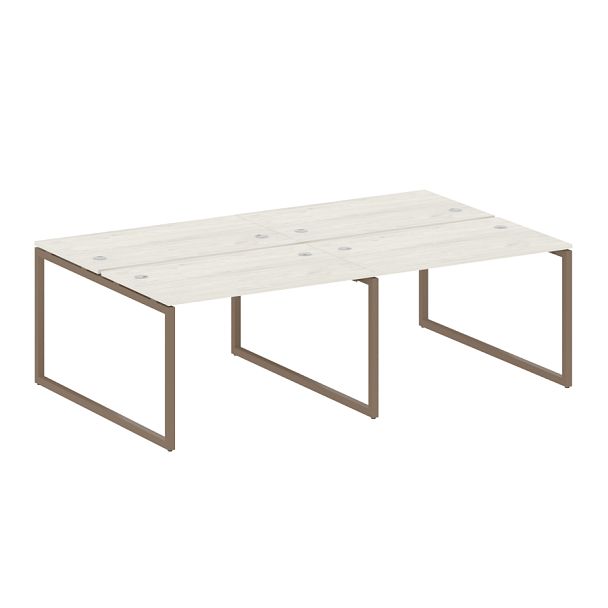 Metal System Quattro Р. ст. на 4 раб. места на О-образном м/к 40БО.СМ-4.2 Дуб наварра/Мокко металл 2400*1475*750 - Вид 1