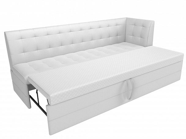 Кухонный диван Бриз с углом (полностью экокожа белая) - Вид 6