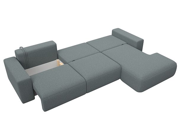 Диван угловой Лига-036 НПБ Классик Лонг правый угол Рогожка серый - Вид 9