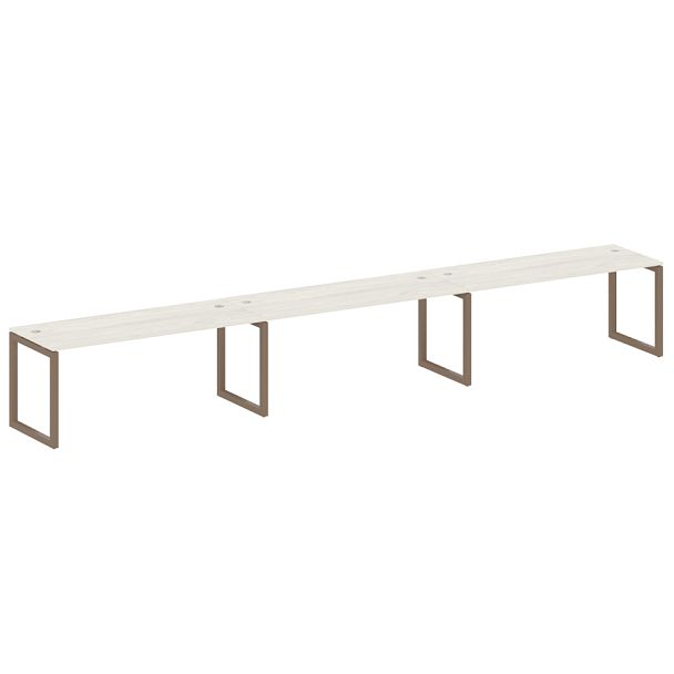 Metal System Quattro Р. ст. на 3 раб. места на О-образном м/к 50БО.СМ-3.5 Дуб наварра/Мокко металл 5400*720*750 - Вид 1