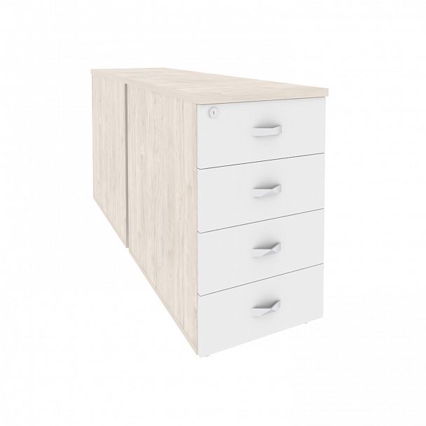 Тумба двойная "Onix" O.TPO-2.7 денвер светлый/белый - Вид 1