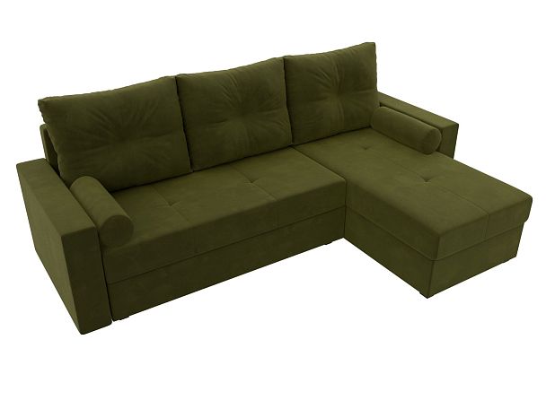 Диван угловой Верона Лайт угол правый (полностью вмикровельвет зеленый) - Вид 5