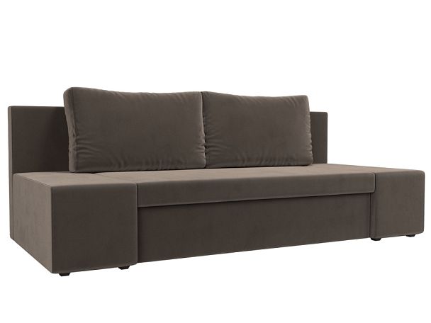 Диван прямой Сан Марко (полностью велюр коричневый) - Вид 1