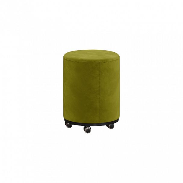 Пуф БОНО на колесной опоре арт. БН-3545-К 350*350*450 велюр цвет зеленый "Мягкая мебель для кабинета" ТК-002920003274 зеленый - Вид 1