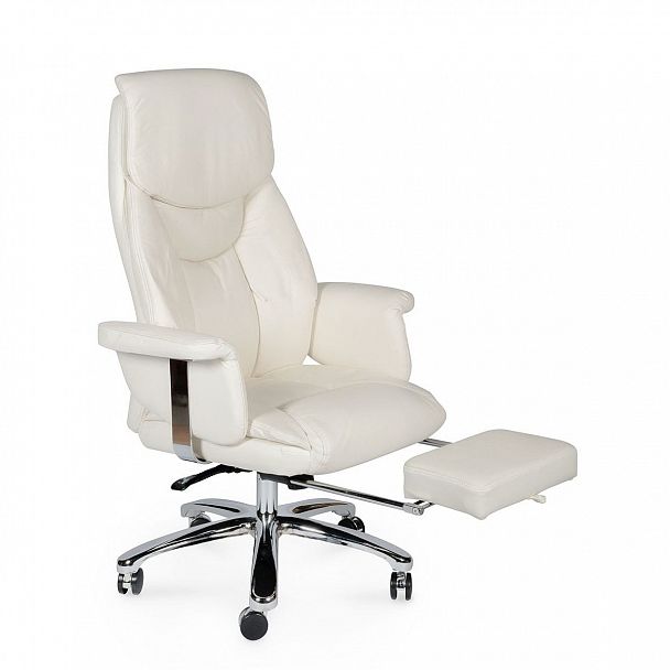 Кресло Парламент / (ivory) сталь + хром / слоновая кость экокожа - Вид 4