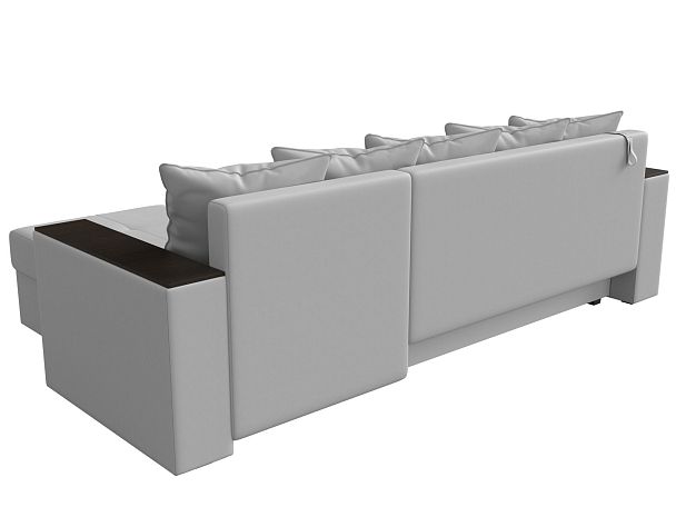 Диван угловой Дубай Лайт угол правый (полностью экокожа белая) - Вид 6