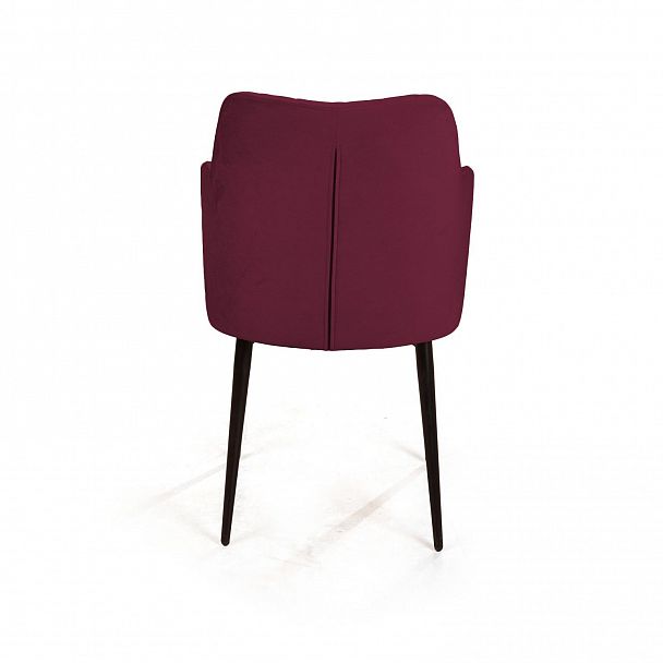 Стул с подлокотниками Hunt ромб, бархат красный 16 new / чёрный конус - Вид 5