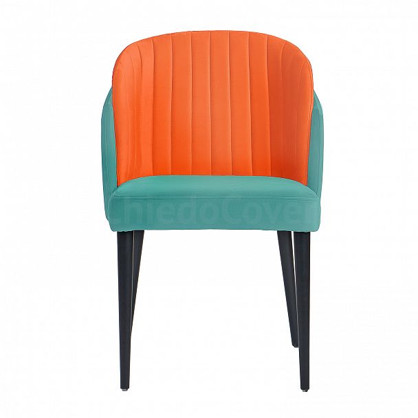 Полукресло Лилия, оранжево-голубой - Вид 3