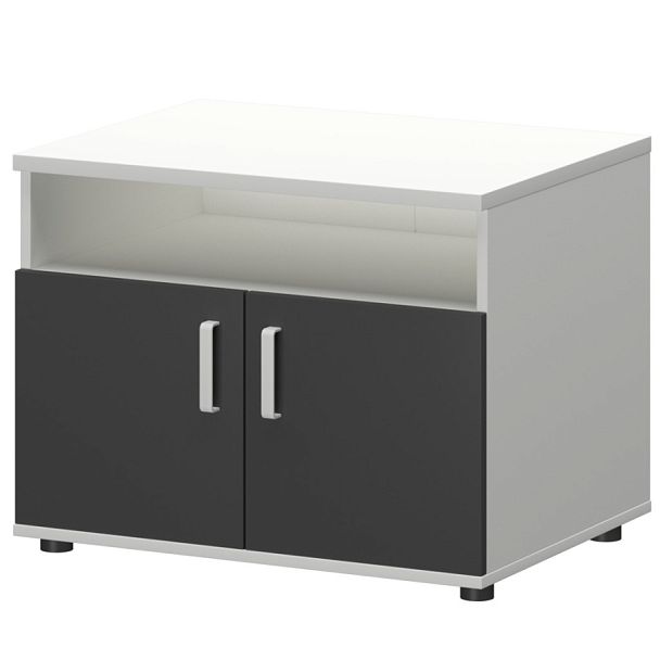 Тумба для оргтехники СМТ-2ДН Тип1 Белый/Графит 800x600x625 Смарт - Вид 1