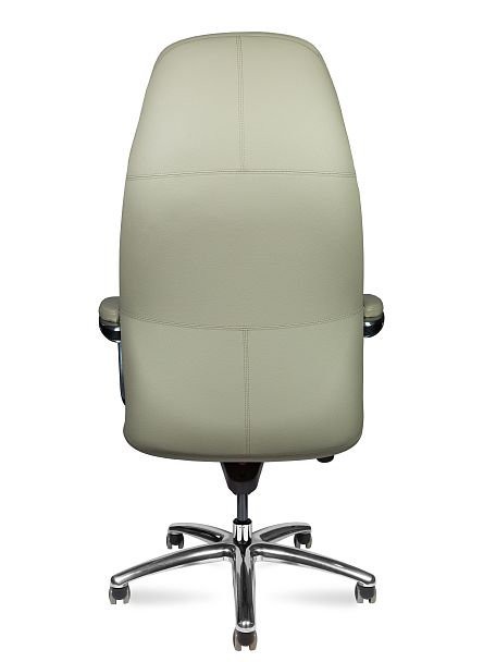 Кресло офисное / Porsche / светло-серая  кожа/ алюминий крестовина - Вид 2