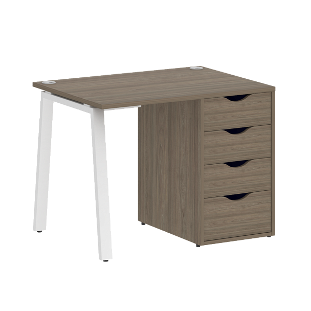 Home Office Стол письменный VR.SP-3-98.4.A Вяз/Белый металл 980*720*750 - Вид 1