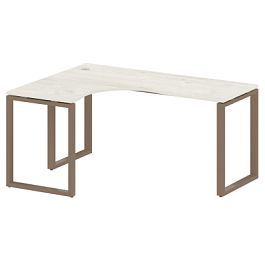 Metal System Стол криволинейный левый на О-образном м/к БО.СА-4 (L) Дуб наварра/Мокко металл 1600*1200*750 - Фото предпросмотра