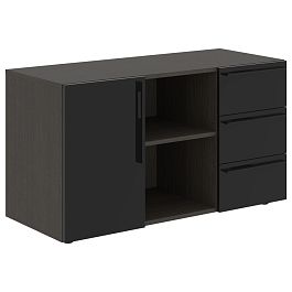 Тумба сервисная СП-064-25-07 Черный глянец/Дуб Мореный 1200х500х670 KANON - Фото предпросмотра