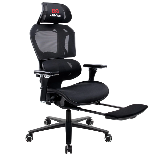 Кресло ATRONE (АТРОН) "Optimus ER-707", адаптивный механизм со слайдером, сетка, черный/серый, 532967 - Вид 11