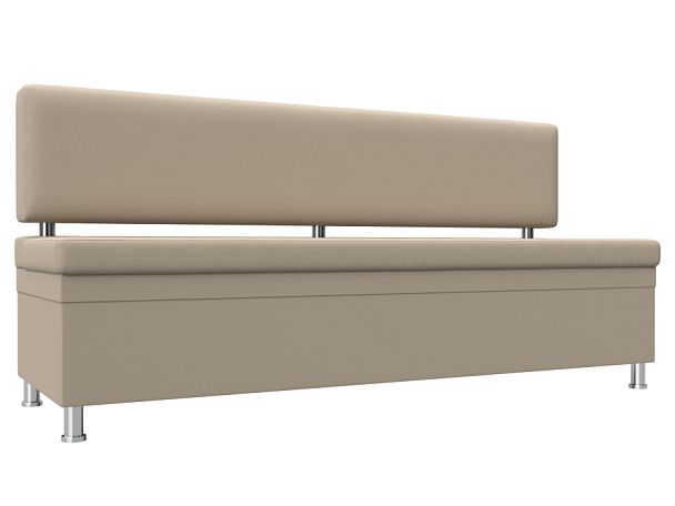 Кухонный прямой диван Стайл (полностью экокожа бежевая) - Вид 1