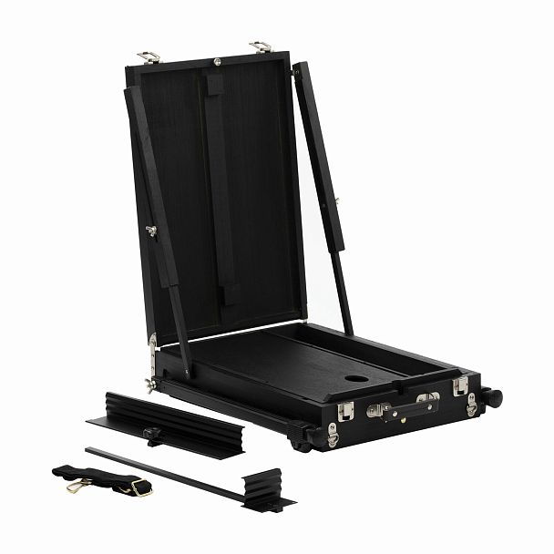 Этюдник-мольберт BRAUBERG ART PREMIERE, алюминиевые ножки, холст до 82 см, черный, 191755 - Вид 5