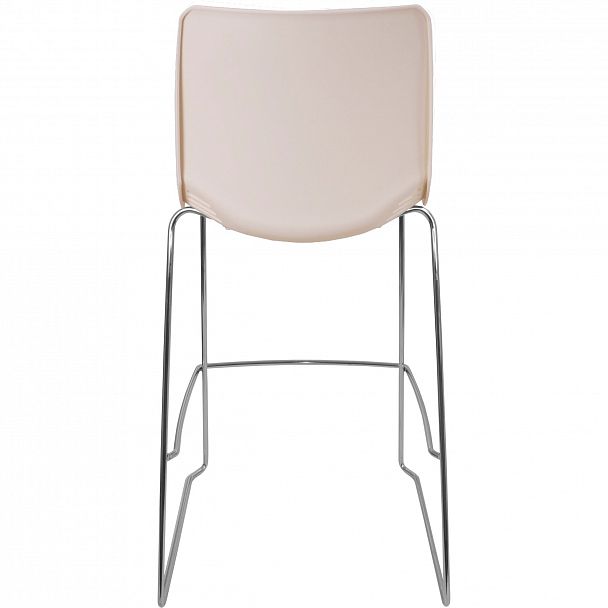 Стул Race (Пруток Барный) каркас Хром, белый - Вид 3