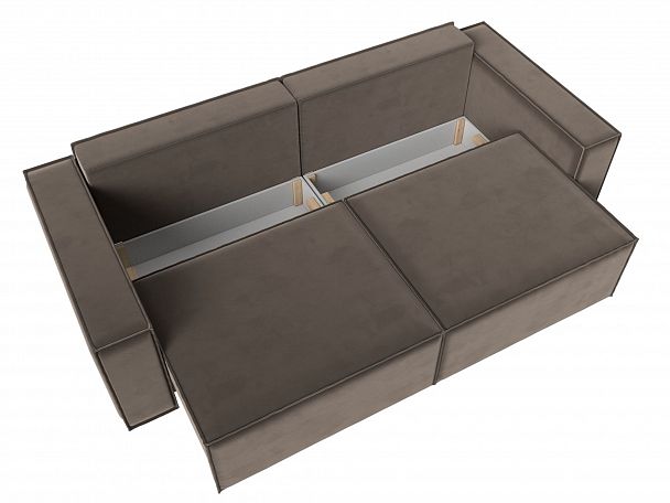 Диван прямой Куба (полностью велюр коричневый) - Вид 7