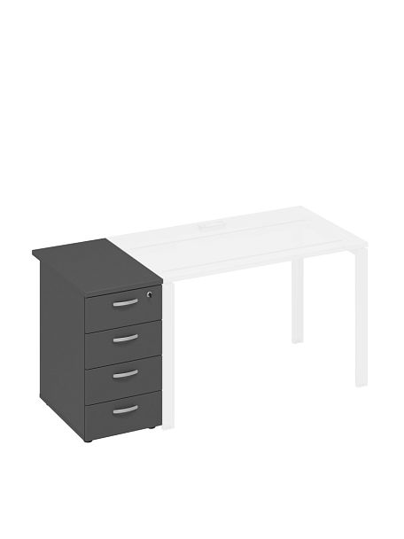 Тумба приставная 4-х ящичная с замком A4 А4 9221 БП антрацит премиум - Вид 1