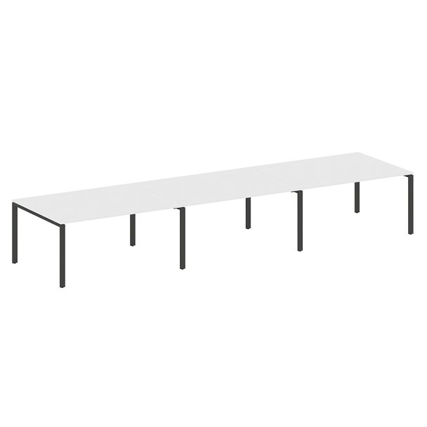 Metal System Перег. стол (3 столешницы) на П-оразном м/к БП.ПРГ-3.4 Белый/Антрацит металл 4800*1235*750 - Вид 1