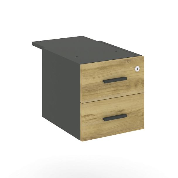 Concept Тумба с 2 ящ. CN.PT-004 W Дуб Винченцо/Антрацит 347*573*352 - Вид 1