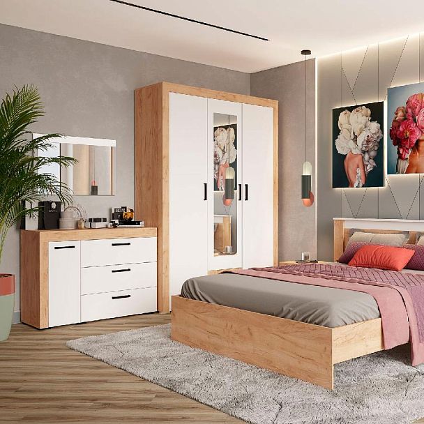 Комод Адель (1100*820*425) дуб крафт золотой/белый - Вид 3