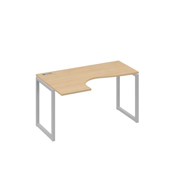Стол эргономичный левый "Классика" на металлокаркасе QUATTRO A4 А4 Б4 033 БП натуральный дуб / металлокаркас серый - Вид 1