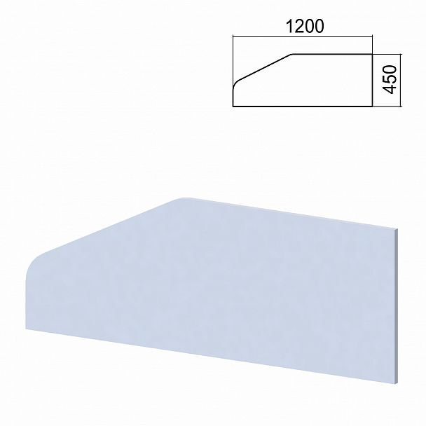 Экран-перегородка к столам "Арго", шириной 1200 мм, серый - Вид 2