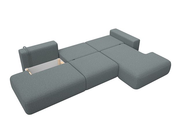 Диван угловой Лига-036 НПБ Модерн Лонг правый угол Рогожка серый - Вид 9